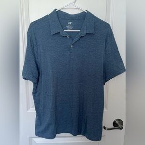 H&M Men's slim fit Sz large Blue Polo Shirt